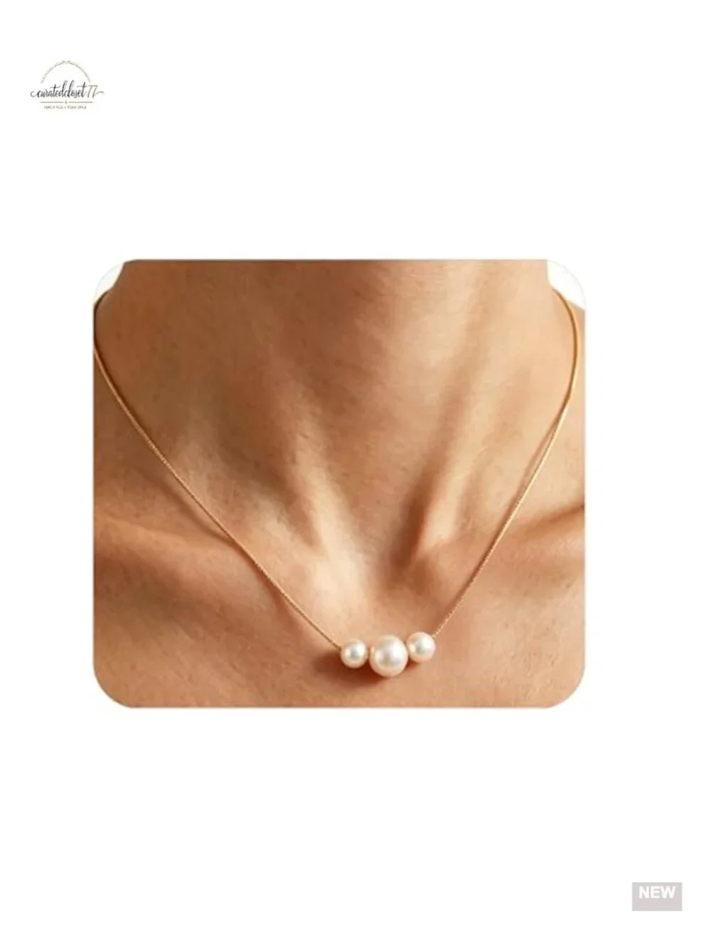 14K Gold-Plated Pearl Pendant Necklace Trendy Layered Jewelry